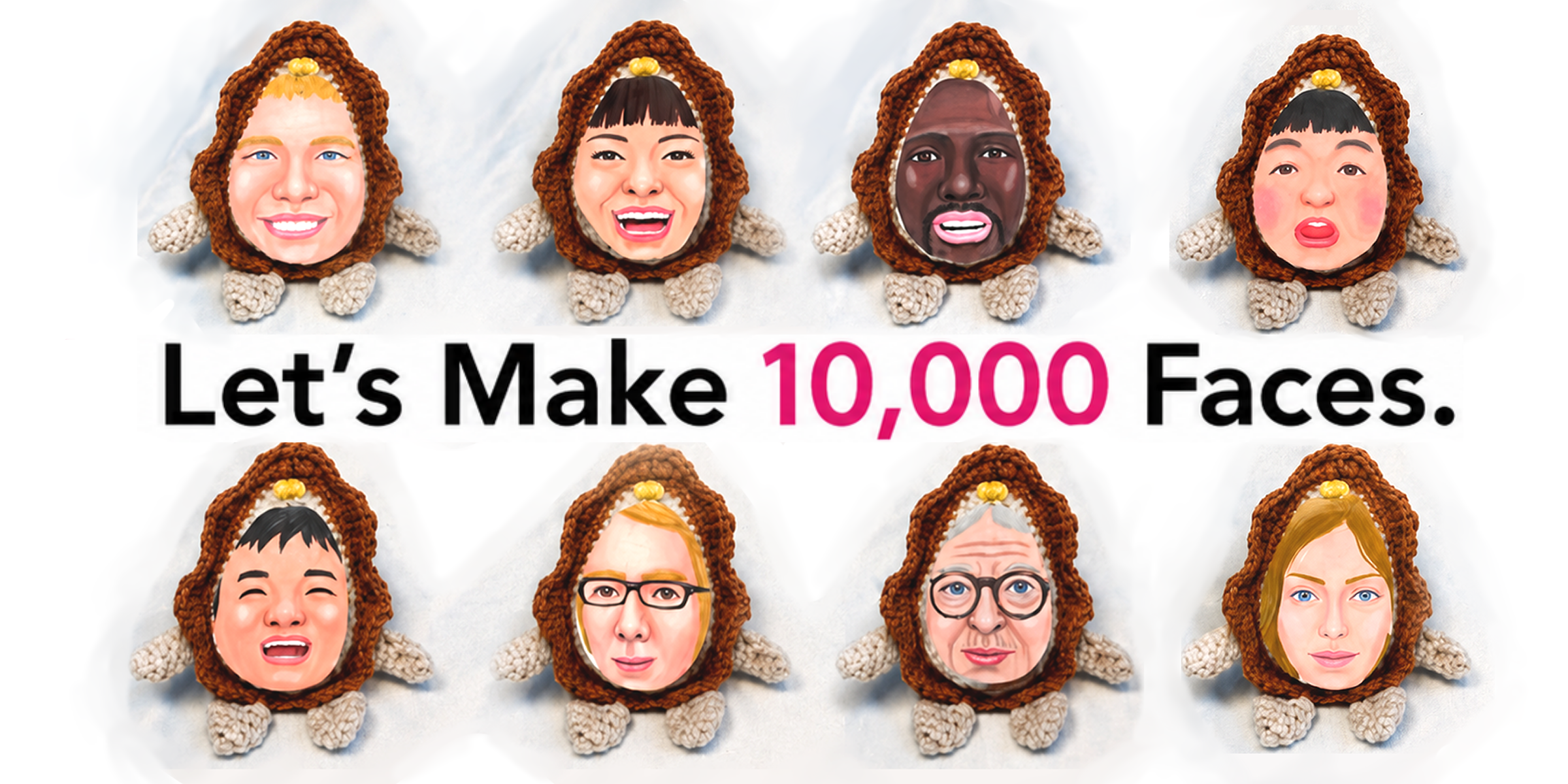Let's Make 10,000 Faces with Manko-chan faces.